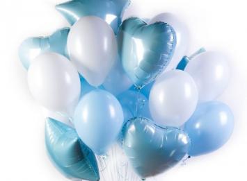 бело-голубые шарики для праздника